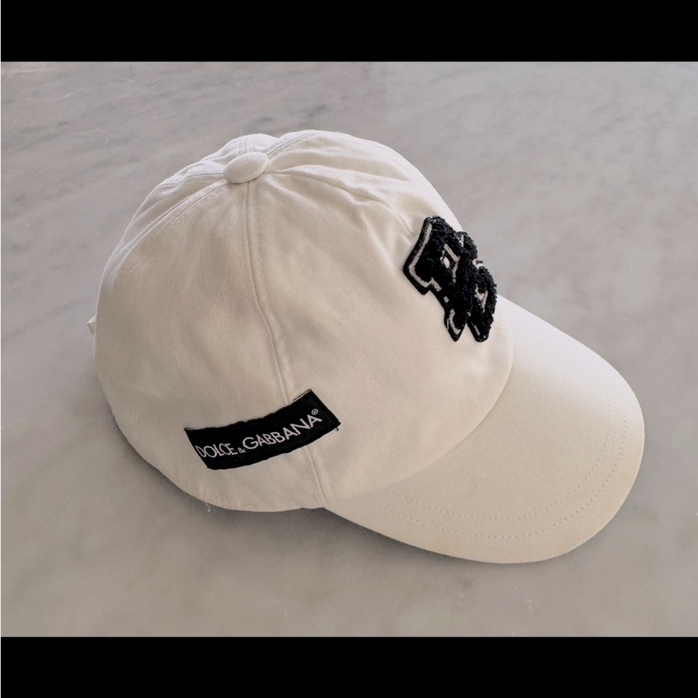 Dolce & Gabbana Cream Cap with Black Logo